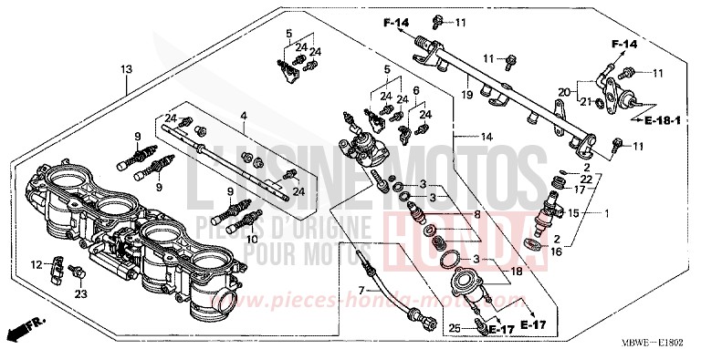 DROSSELKLAPPENGEHAEUSE von CBR600F Special Edition ACCURATE SILVER METALLIC (NH146) von 2002